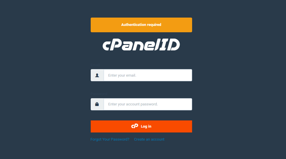 log in to cpanel