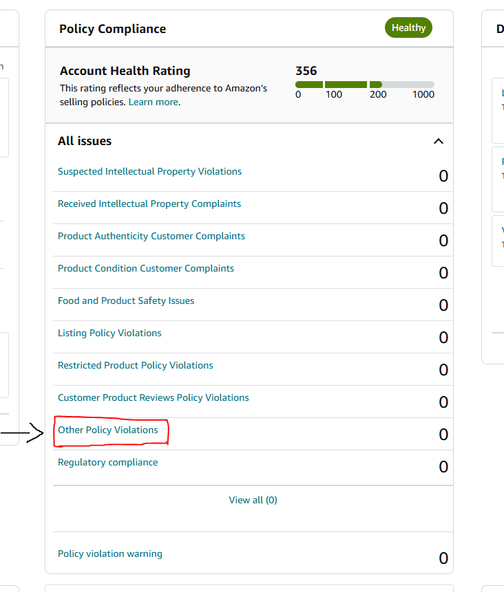 Amazon Account Health Image