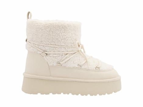 A white boot with a lace up

Description automatically generated