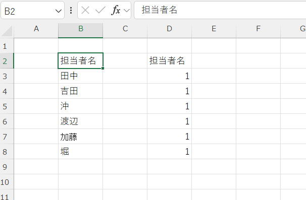 excel unique関数