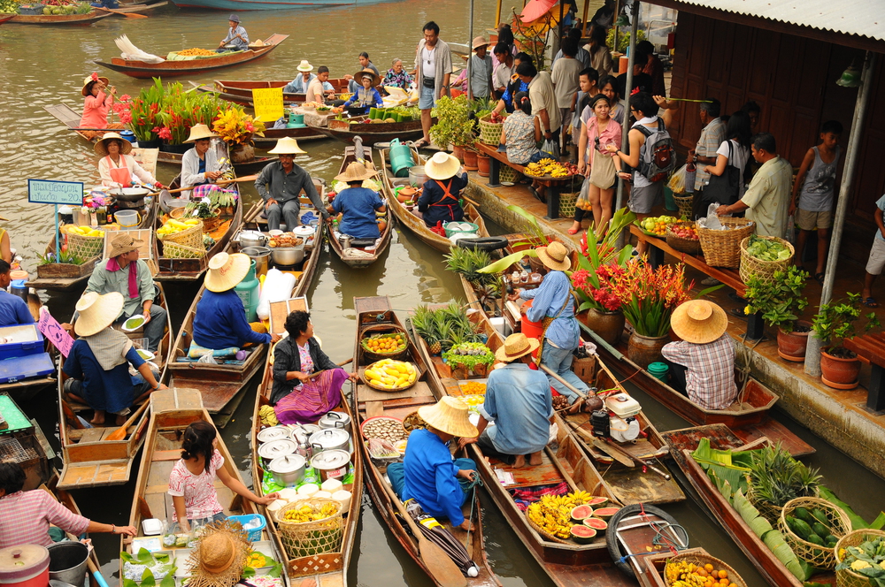 Floating markets in Bangkok, Thailand