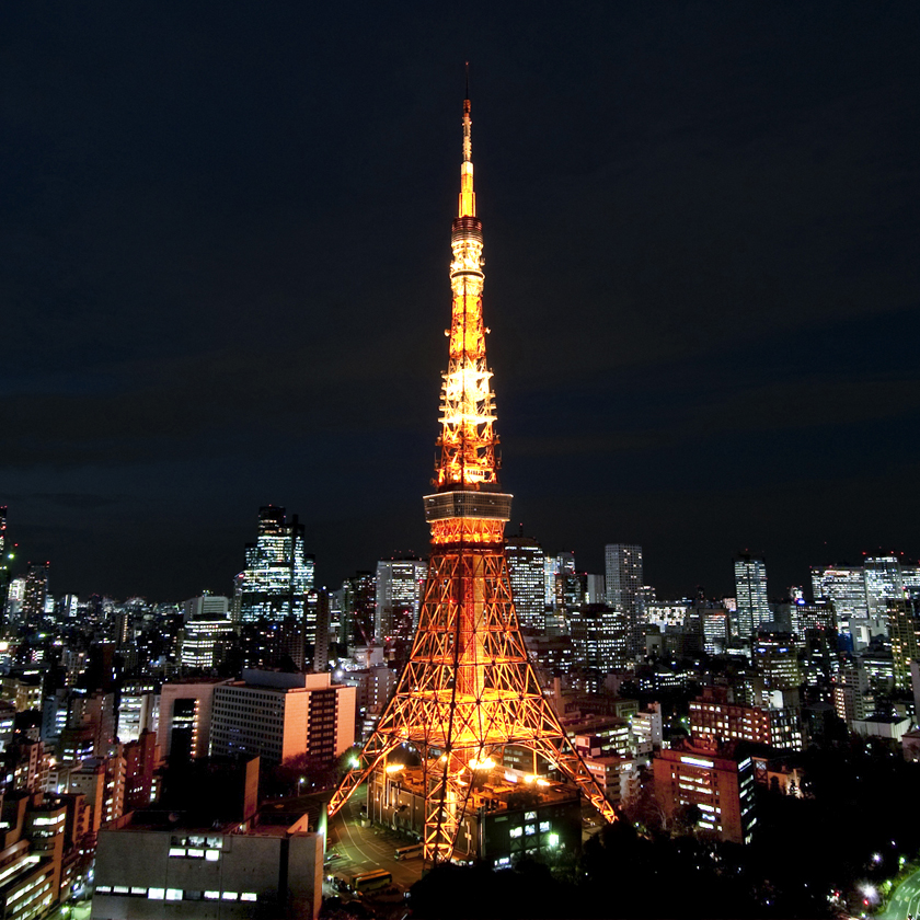 東京タワーのライトアップ写真