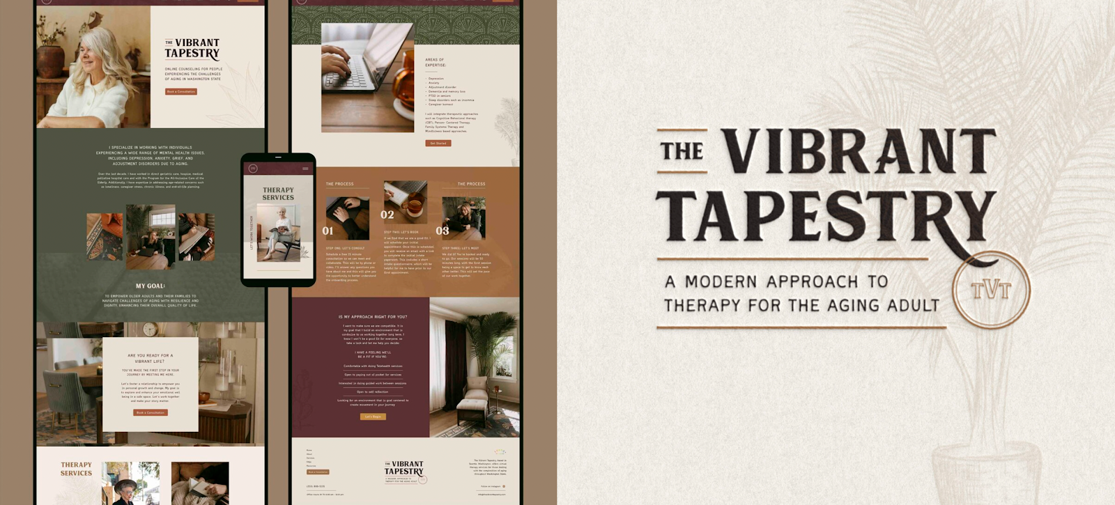 The Vibrant Tapestry as an example of creative website design. 