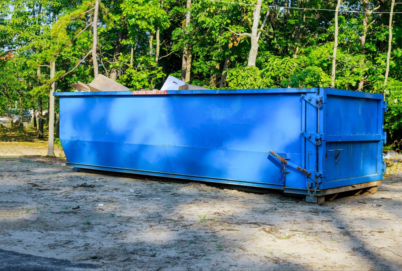 Dumpster on a construction site. 