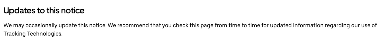 Uber cookie policy updates