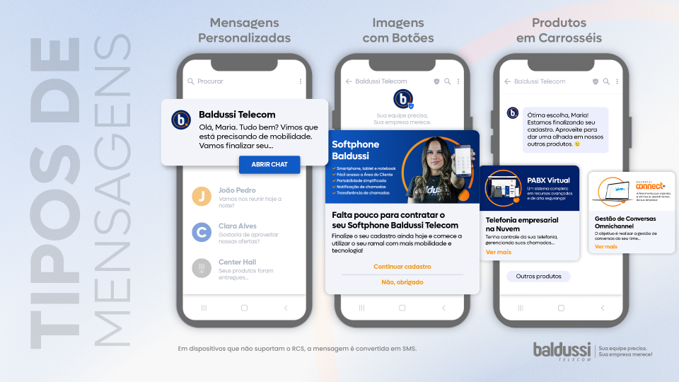 RCS Baldussi Telecom com mensagens interativas