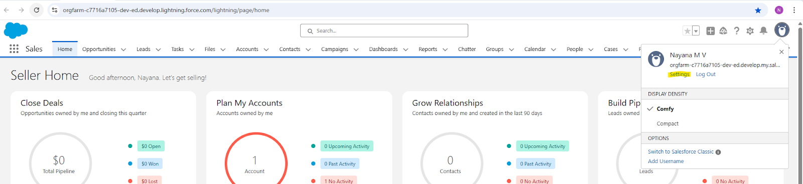 Salesforce Home Page