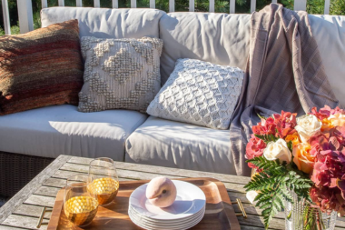 seasonal michigan deck decor ideas to impress your guests fall themed sofa throw pillows and coffee table custom built okemos