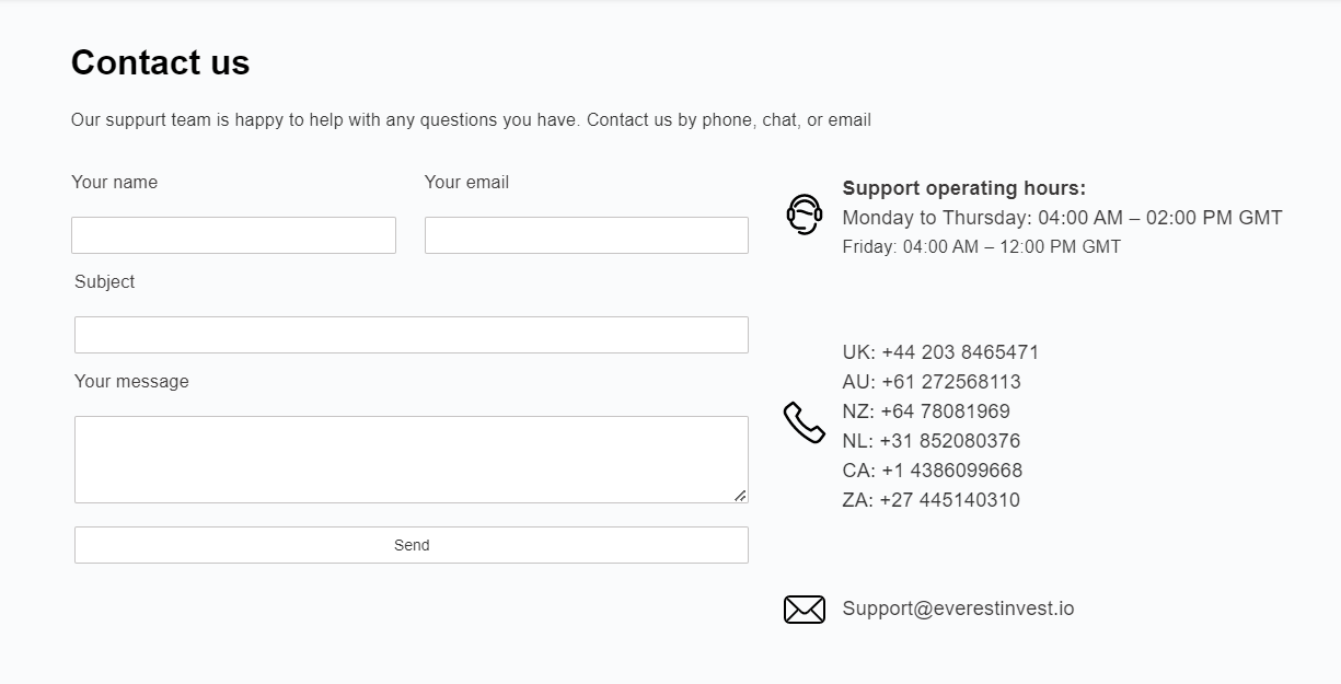 EverestInvest Contact