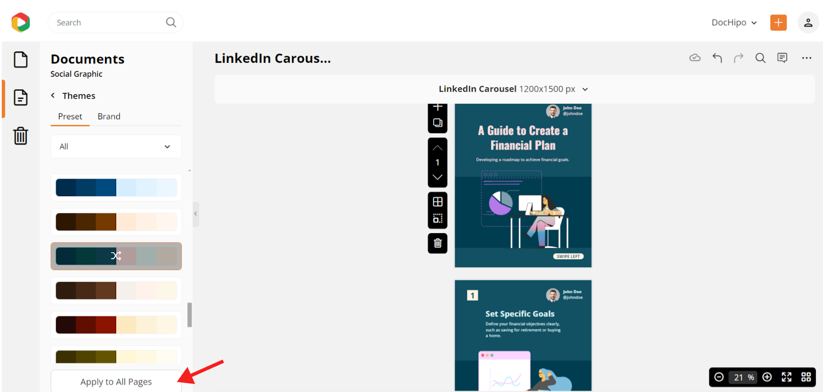 DocHipo Themes in LinkedIn Carousel post