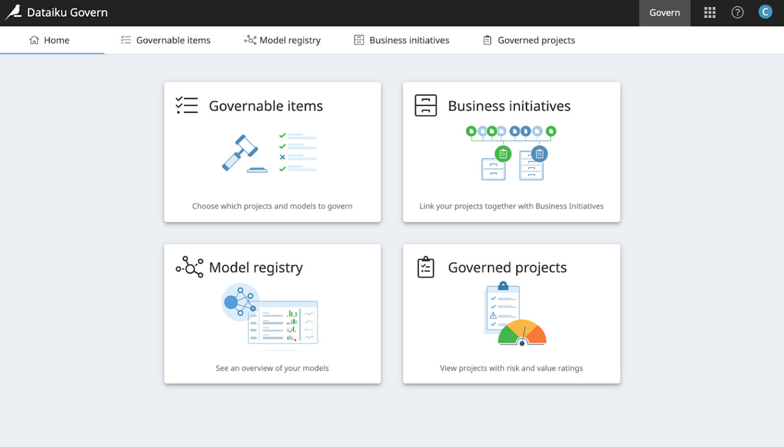 Dataiku Govern screenshot