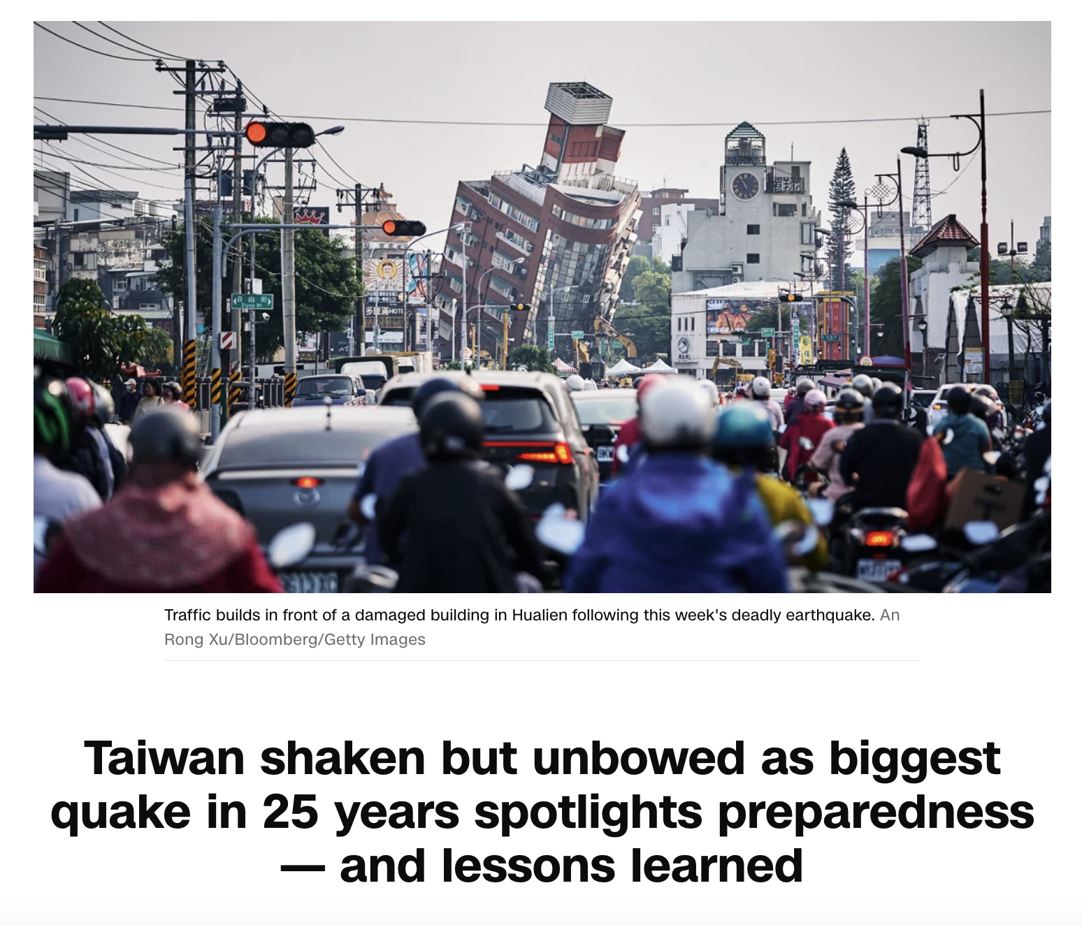 The April 2024 Earthquake in Taiwan