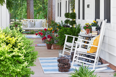 inspiring porch layouts to transform your outdoor living space front area with potted flowers and plants custom built michigan