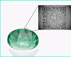 Image of barcode scanner being used on a gemstone