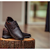 MENS DOTED DARK BROWN LEATHER FORMAL SHOE