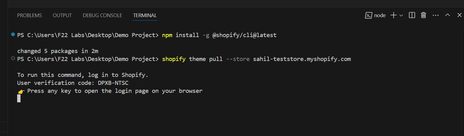 Shopify theme pull