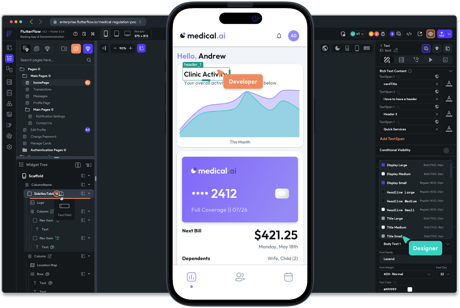 Flutterflow interface