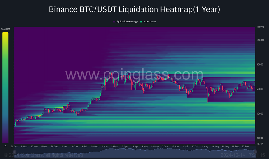 Bitcoin liquidation heatmap analysis