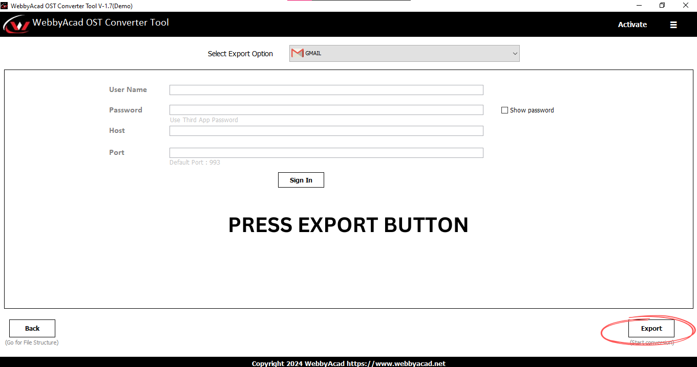 press-export-button