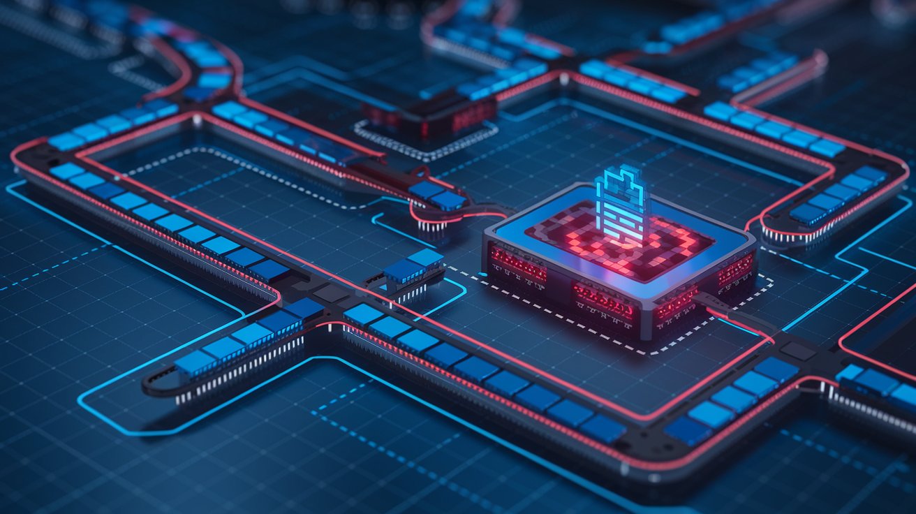 AI-powered checkpoints securing a digital supply chain by monitoring transactions and flagging potential threats