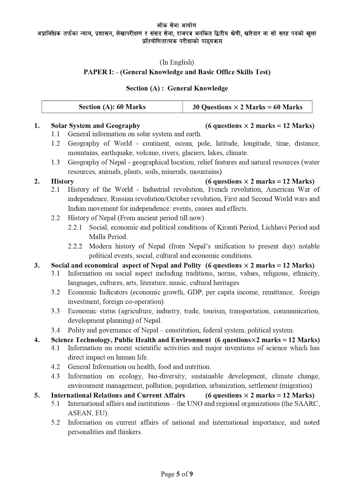 Kharidar Syllabus New Syllabus with best preparation guide 2081 Download [Updated] 6