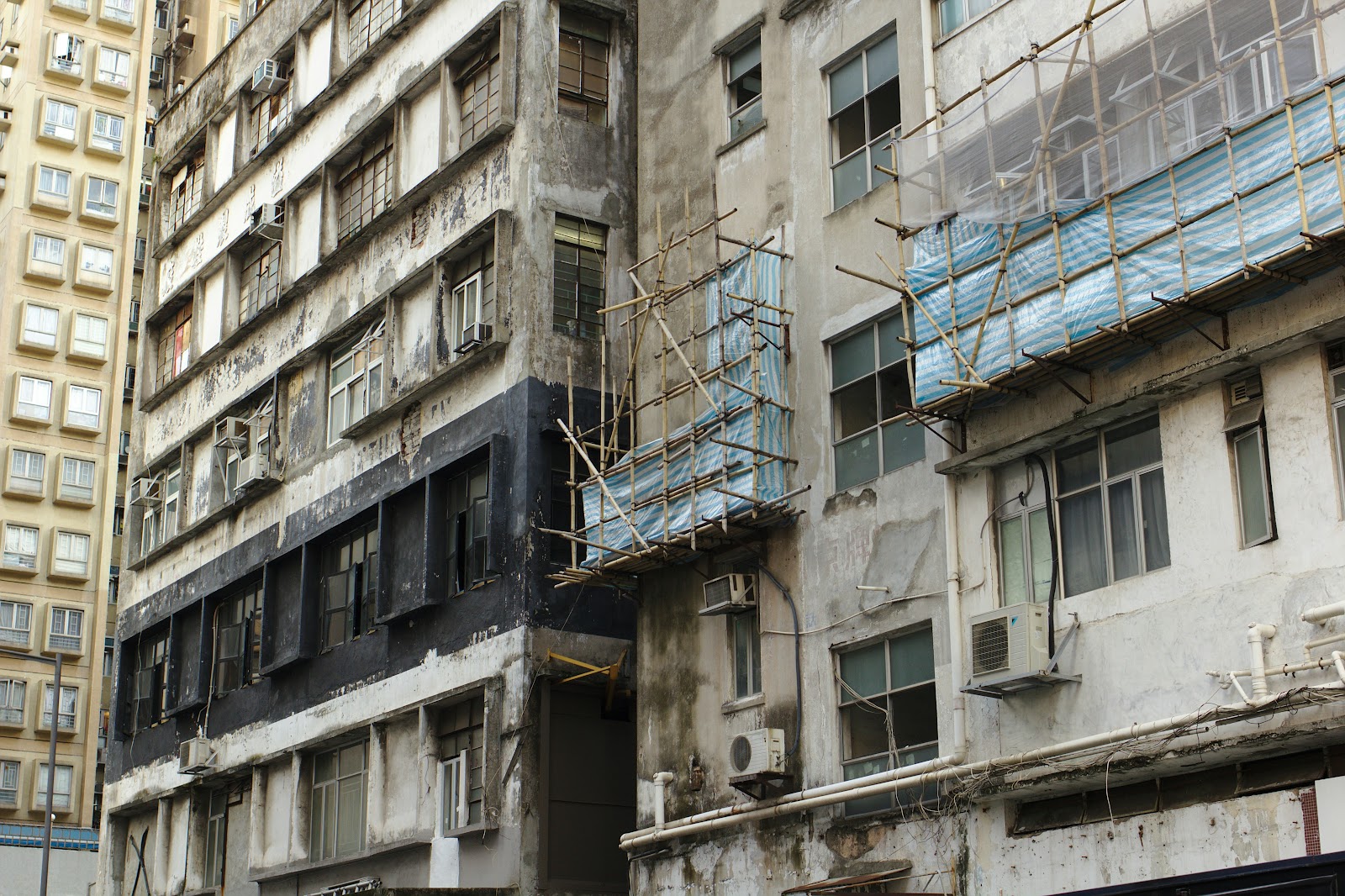 Scaffolding used in an industrial maintenance setting