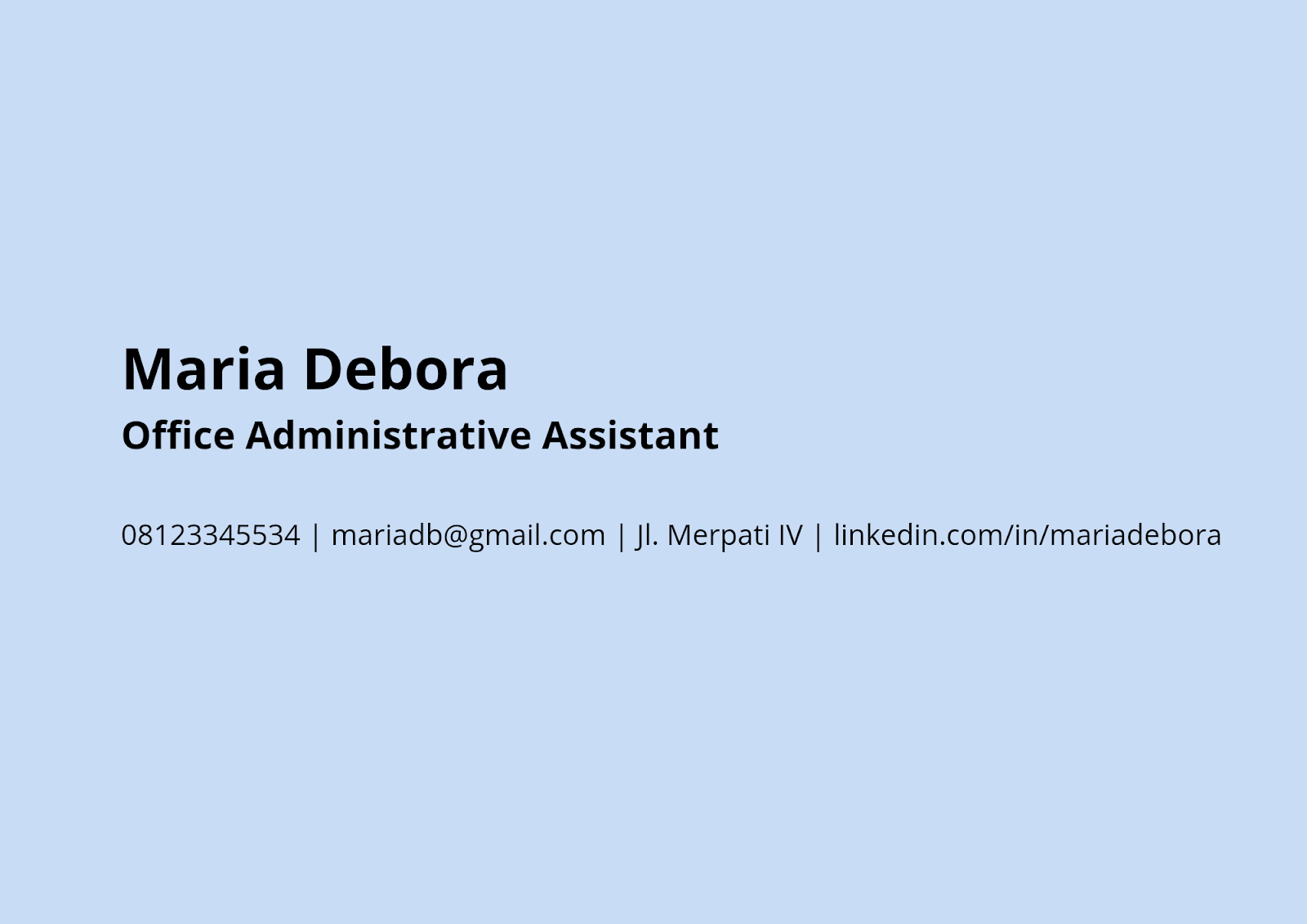contoh profile pada CV staff adminisrasi