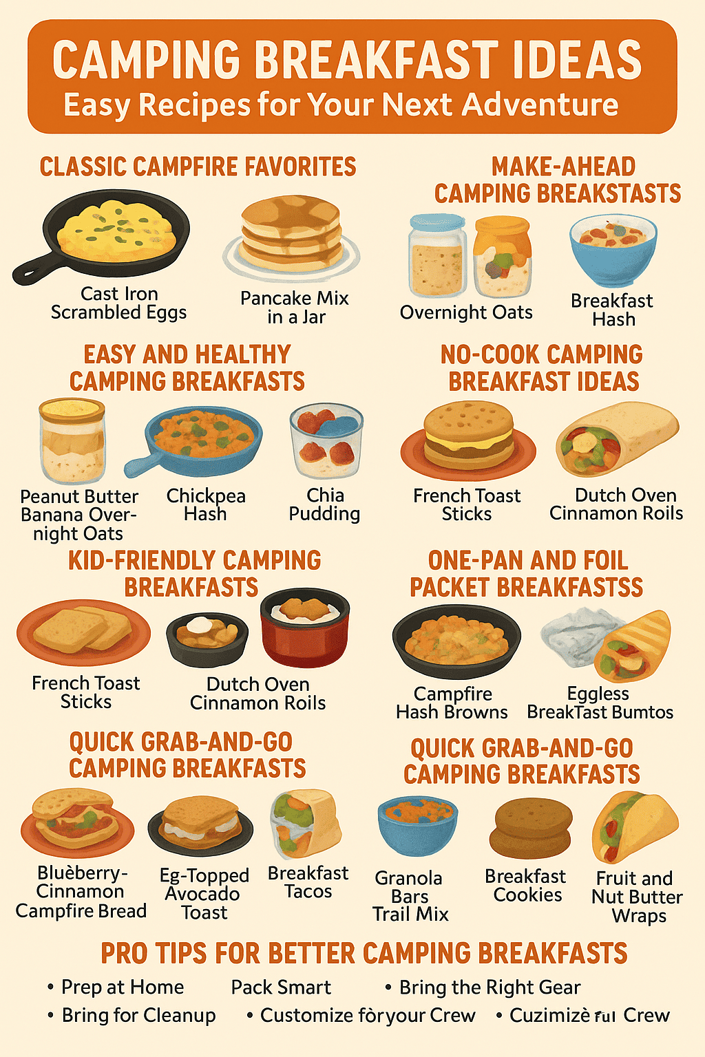 Camping Breakfast Ideas: 29 Easy Recipes for Your Next Adventure (Infographics)