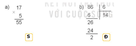 BÀI 41. ÔN TẬP PHÉP NHÂN, PHÉP CHIA TRONG PHẠM VI 100, 1 000Luyện tập 1Bài 1: Tính nhẩma) 20 x 3           40 x 2            50 x 2             30 x 3b) 60 : 2            80 : 4             90 : 3              100 : 5Giải nhanh:a) 60           80            100             90b) 30           20             30              20Bài 2: Đặt tính rồi tínha) 34 x 2             15 x 6               23 x 4b) 69 : 3              84 : 7                95 : 8Giải nhanh:a) b)Bài 3: Đ, S?Giải nhanh:Bài 4: Hai xe ô tô chở học sinh đi thăm Lăng Bác Hồ, mỗi xe chở 45 học sinh. Hỏi có tất cả bao nhiêu học sinh đi thăm Lăng Bác Hồ?Giải nhanh:Số học sinh đi thăm Lăng Bác Hồ là: 45 x 2 = 90 học sinh.Bài 5: Trong thùng có 28 l nước mắm. Hỏi cần ít nhất bao nhiêu cái can loại 5 l để chứa hết lượng nước mắm đó?Giải nhanh:Ta có: 28 : 5 = 5 dư 3Do đó cần ít nhất 6 cái can loại  5 l để chứa hết 28 lít nước mắm.Luyện tập 2Bài 1: Tính nhẩm.a) 300 x 3            400 x 2              200 x 4              500 x 2b) 800 : 4             700 : 7               600 : 3               400 : 2Giải nhanh:a) 900            800              800             1 000b) 200           100               200               200Bài 2: Đặt tính rồi tínha) 423 x 2                107 x 9                  91 x 8b) 848 : 4                 740 : 5                   569 : 9Giải nhanh:a) b) Bài 3: Đ, S ?Giải nhanh:ĐSBài 4: Các bạn xếp 256 cái bánh vào các hộp, mỗi hộp 8 cái bánh. Hỏi các bạn xếp được bao nhiêu hộp bánh như vậy?Giải nhanh:Các bạn xếp được: 256 : 8 = 32 hộp bánh.Bài 5: Tìm chữ số thích hợpGiải nhanh:Luyện tập 3