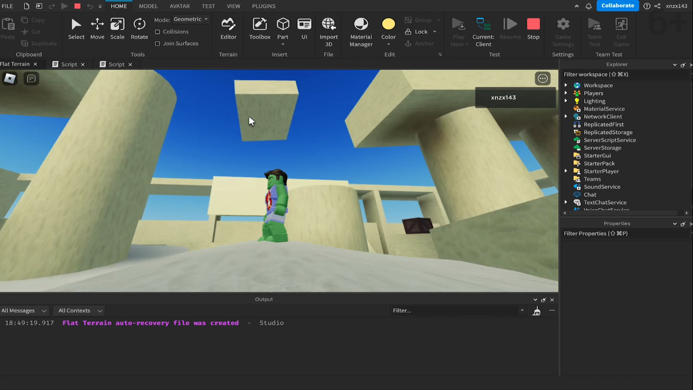 создание игры в Roblox Studio