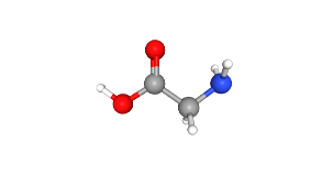 Molecules in the form of the red adn blue balls connected. They represent 3D chemical structure model of magnesium glycinate.