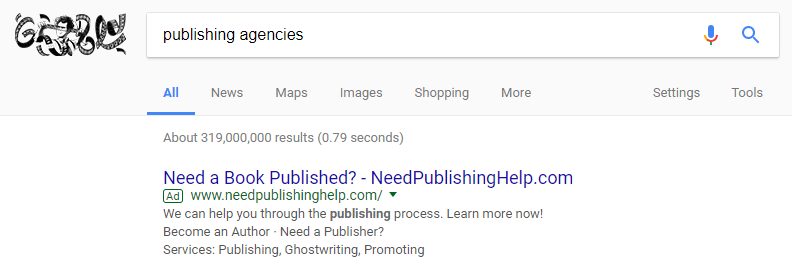 Example of PPC (Google ads)