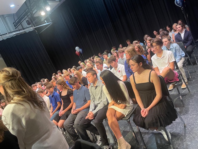 image of students at the NJHS induction ceremony