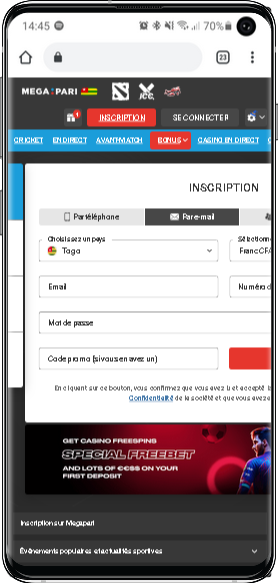 Comment s’inscrire rapidement sur Megapari ? 3