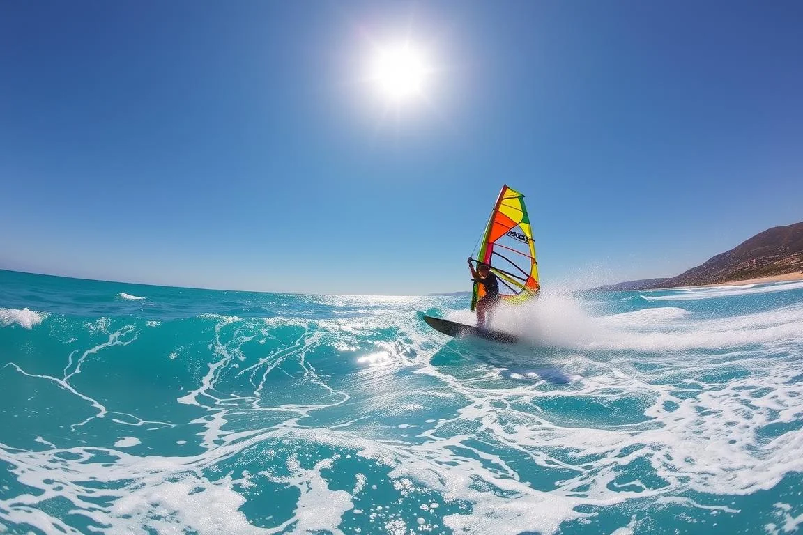 thrill of wind surfing