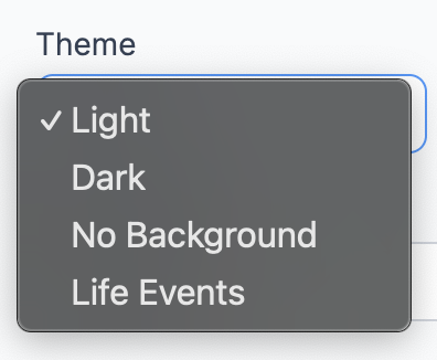 Timeline Theme options dropdown