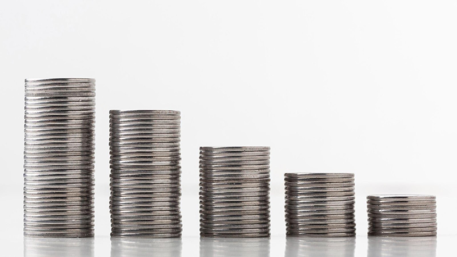 Stacks of silver coins 