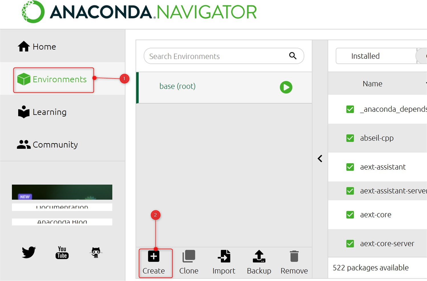 create anaconda environment