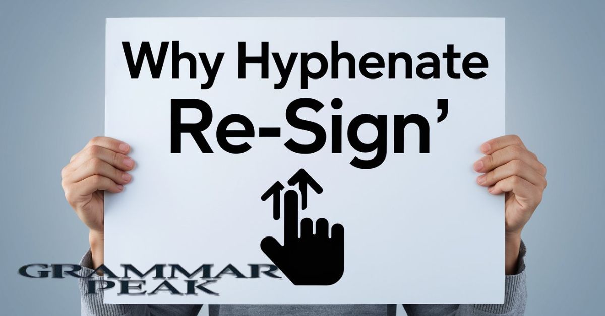 Why Hyphenate “Re-sign”?