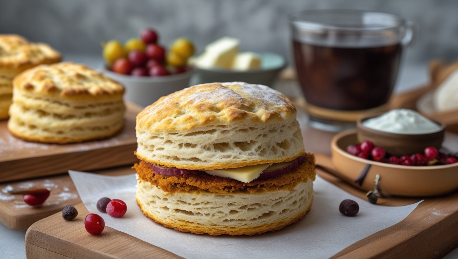 american biscuit with a kufi on