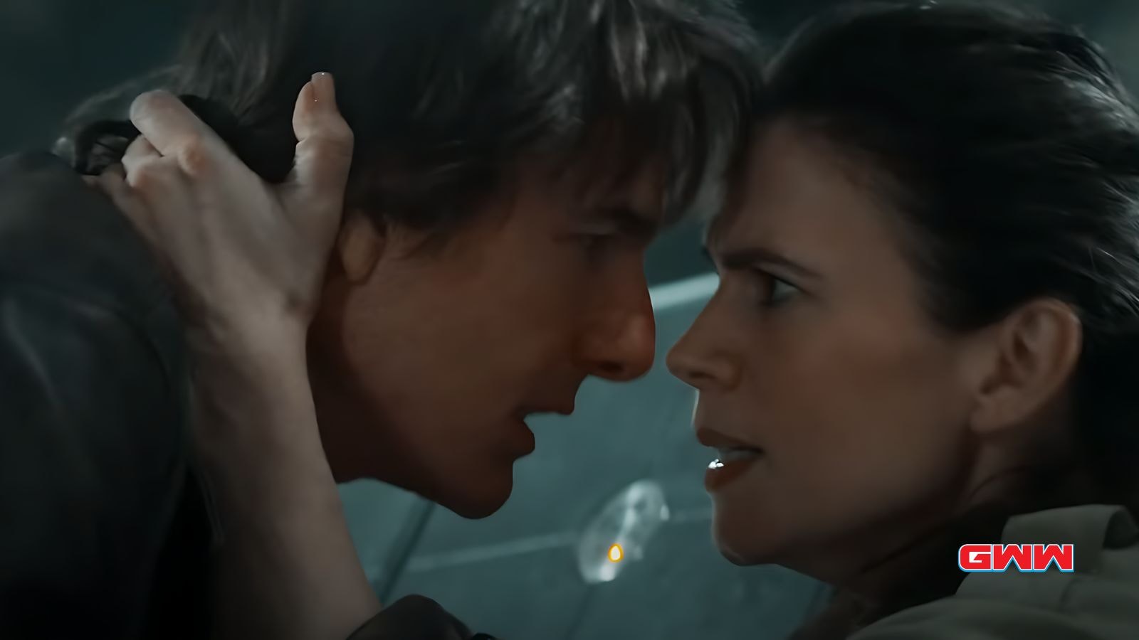 Tom Cruise and Grace share an intense moment during confrontation.