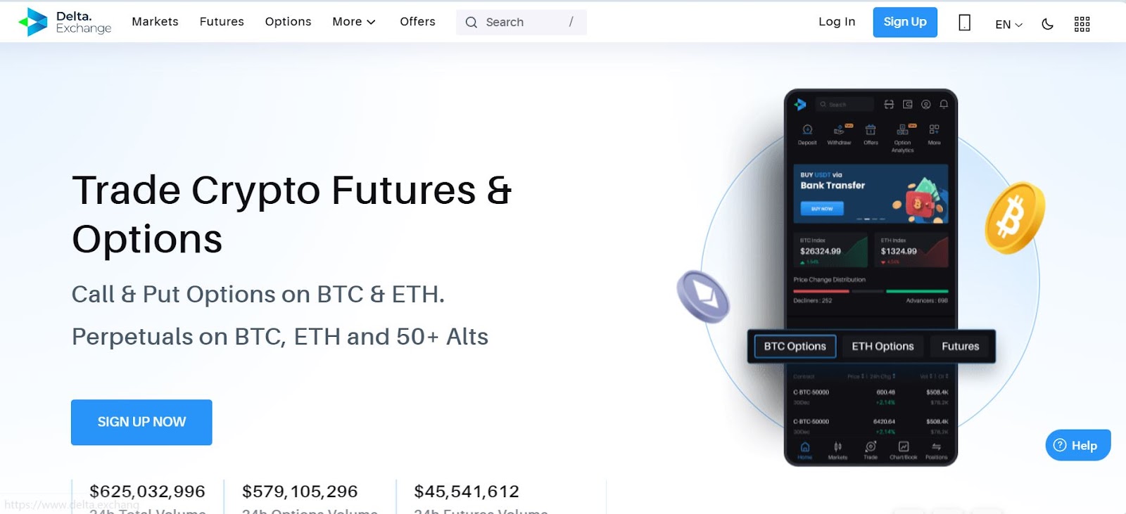 Delta crypto derivatives exchange