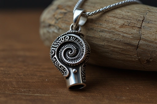 Sterling Silver Ram's Horn Whistle Pendant Meaning