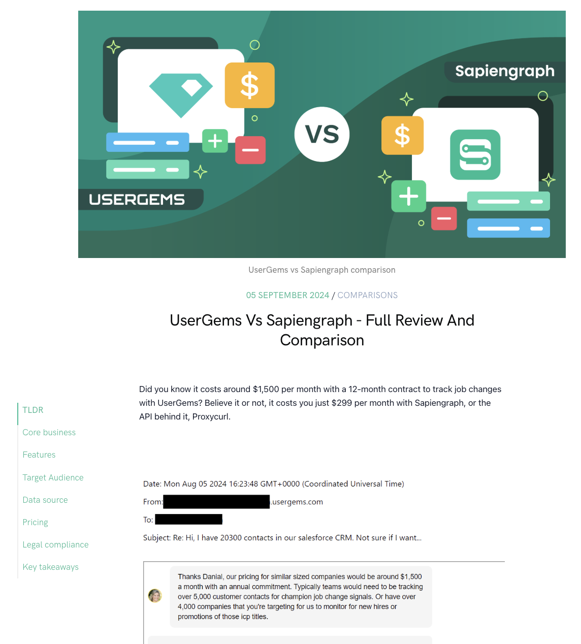 UserGems Vs Sapiengraph article