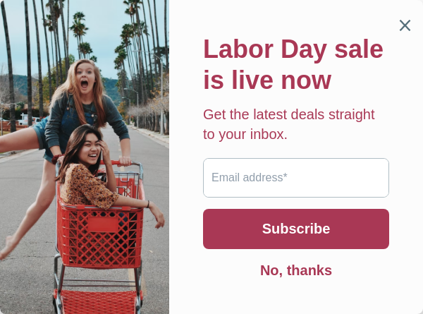 AfterShip pop-up template for Labor Day