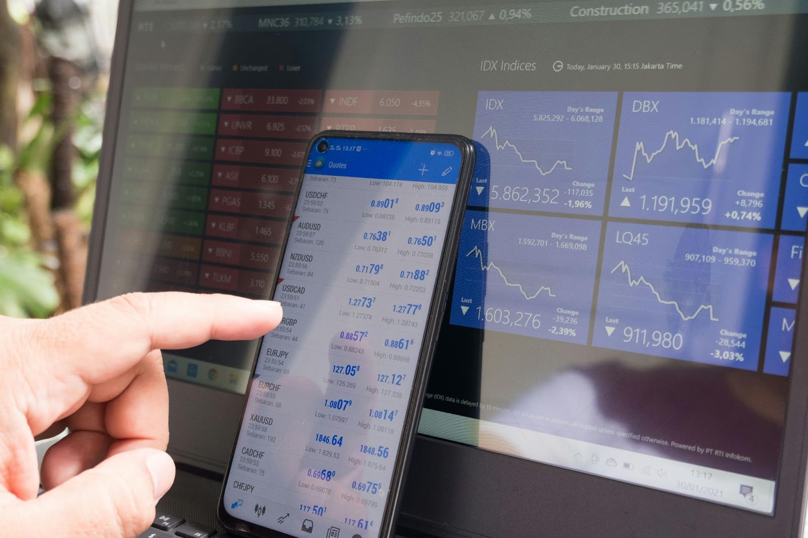 Trading screen displaying silver futures data