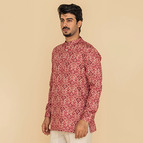 Red Printed Kurta