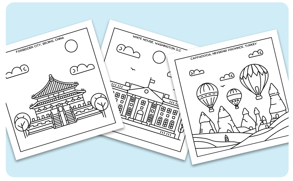 Travel coloring book