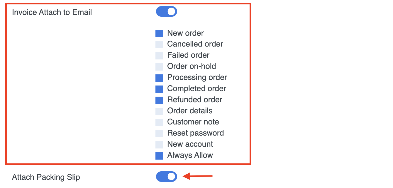 invoice attach to email